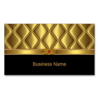 Business Card Gold Tile Trim Red Jewel Business Card