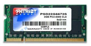 Patriot PSD22G6672S Signature PC2 5300 DDR2 667MHz 2GB SODIMM CAS 5 Module Electronics