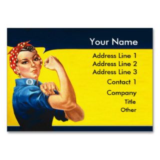 Rosie The Riveter WW2 War Effort Working Woman Business Card Template