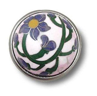Cloisonne Wisteria Knob 42mm PBF673Y WF C Liberty Hardware   Cabinet And Furniture Knobs  