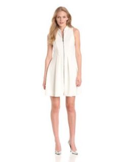 Vince Camuto Women's Fit and Flare Dress With Exposed Zipper