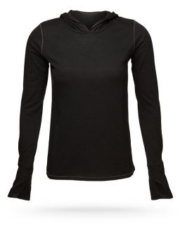 Ladies Hooded Pullover Tee with Thumb Cuffs