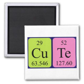 Cute periodic table name magnet