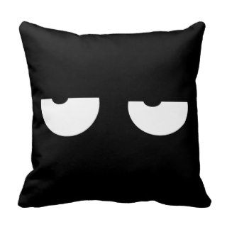 funny cool cartoon eyes smiley black pillow