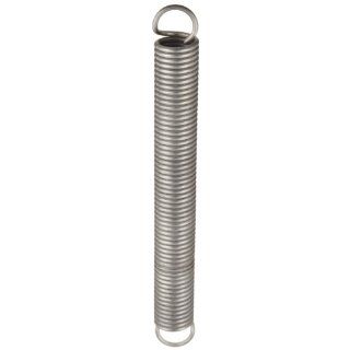Extension Spring, 316 Stainless Steel, Inch, 1" OD, 0.125" Wire Size, 5" Free Length, 6.69" Extended Length, 33.36 lbs Load Capacity, 16.74 lbs/in Spring Rate (Pack of 10)