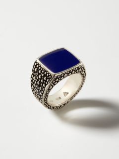 mens  rayman signet square lapis ring by Stephen Webster