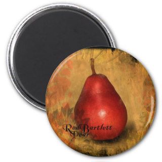 Red Bartlett Pear Fridge Magnets