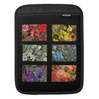 Black Stained Glass Window Flower Garden Sleeve For iPads