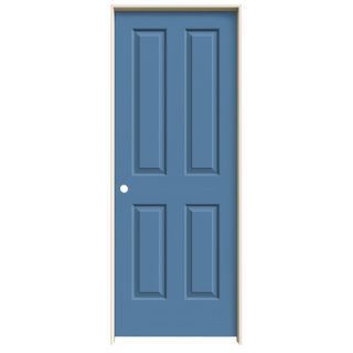 ReliaBilt 4 Panel Square Solid Core Textured Molded Composite Right Hand Interior Single Prehung Door (Common 80 in x 30 in; Actual 81.68 in x 31.56 in)
