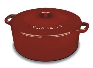 Cuisinart CI670 30CR Chef's Classic Enameled Cast Iron 7 Quart Round Covered Casserole, Cardinal Red Cusinart Cast Iron Kitchen & Dining