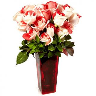 Two Dozen Fresh Cut Sweetheart Roses with Vase   Receive Now