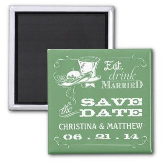 Vintage Typography Save the Date Magnets