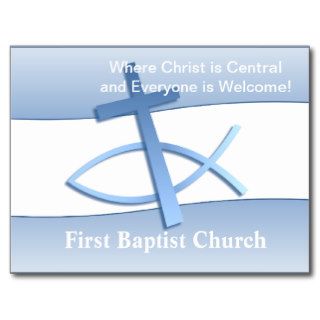Simplicity Blue Church Postcard