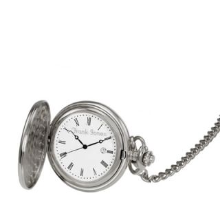 Mens Personalized Silver Tone Pocket Watch (17 Characters)   Zales