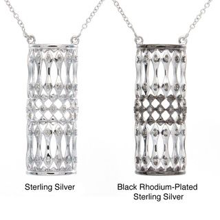 Sterling Silver 1/10ct TDW Diamond Art Deco Necklace (J K, I2 I3) Diamond Necklaces