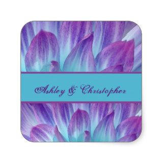 TURQUOISE and PURPLE Petals Wedding Sticker V03