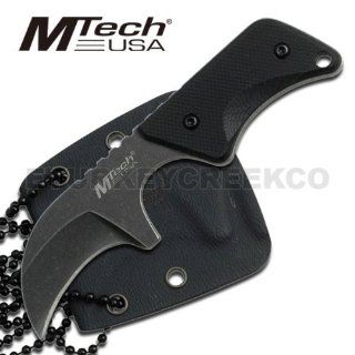 MT 674. MTech Black Neck Knife With G 10 Handle   4 "Knife Curve Blade MTech Black Neck Knife With G 10 Handle. Features 4 Inch overall Knife, Curve Blade. Includes Kydex sheath. KNIFE fixed blade knife hunting sharp edge steel Sports & Outdoors