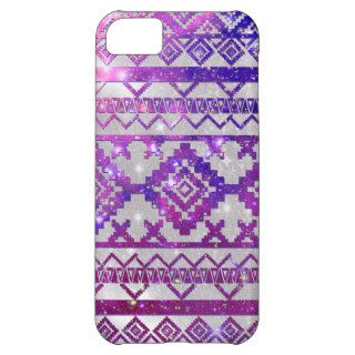 Aztec Tribal Diamond Pattern Pink Nebula Galaxy iPhone 5C Cover