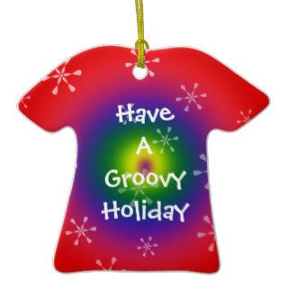 Groovy Holiday TIe Dyed T Shirt Christmas Ornament