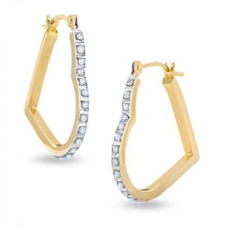 Diamond Fascination™ Small Heart Hoop Earrings in 14K Gold   Zales