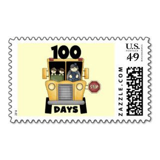 Bus 100 Days of School t shirts and Gifts Postage
