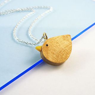 wooden bird necklace by i am acrylic
