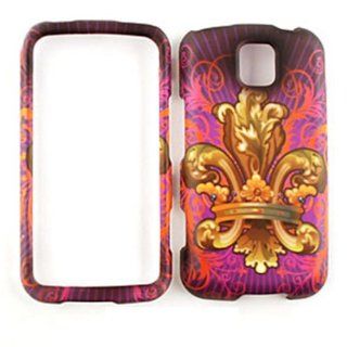 ACCESSORY MATTE COVER HARD CASE FOR LG OPTIMUS M / OPTIMUS C MS 690 ROYAL FLEUR ON PINK Cell Phones & Accessories