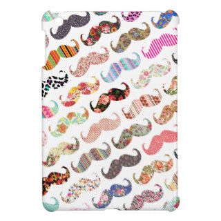 Funny Girly Colorful Patterns Mustaches iPad Mini Cover