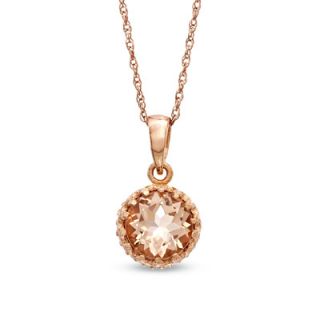 0mm Simulated Morganite Doublet Crown Pendant in Sterling Silver