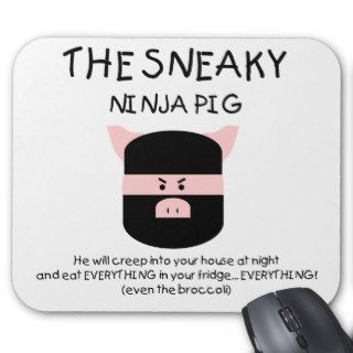 Sneaky Ninja Pig Mouse Mat