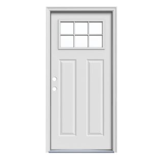 ReliaBilt Craftsman 6 Lite Prehung Inswing Steel Entry Door (Common 32 in x 80 in; Actual 33.5 in x 81.75 in)