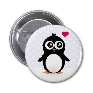 Cute penguin cartoon button