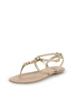 Cross Ankle Strap Embellished Sandal by Cenedella