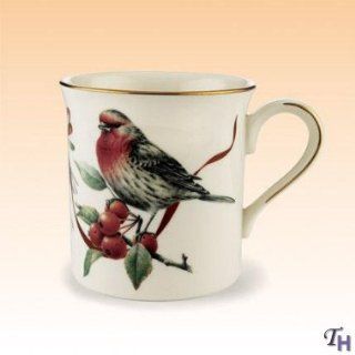 Lenox Winter Greetings Accent Mug w/ Downey Woodpecker & House Finch Kitchen & Dining
