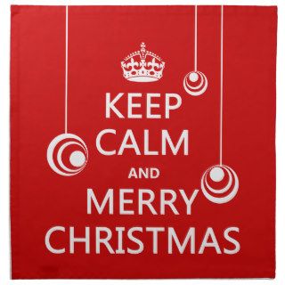 Keep Calm and Merry Christmas Printed Napkin