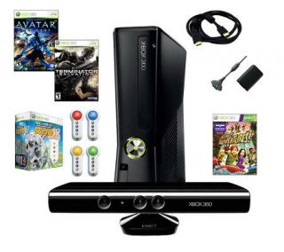 Xbox 360 4GB Kinect Bundle w/4 Games &Accessories —