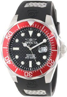 Invicta Men's 12561 Pro Diver Black Carbon Fiber Dial Black Polyurethane Watch Invicta Watches