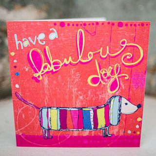 silly sausage dog card by rachael taylor