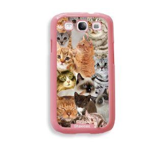 Shawnex The Cat Collage Cats ThinShell Protective Pink Plastic   Galaxy S3 Case   Galaxy S III Case i9300 Cell Phones & Accessories