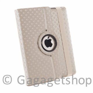 KPAD Silver Diamond   For the New Ipad 3 & iPad 4th Generation PU Leather Rotating Magnetic Smart Cover Checker Case(will Also Fit for the Ipad 2) High Quality Case Wake/Sleep Feature Computers & Accessories