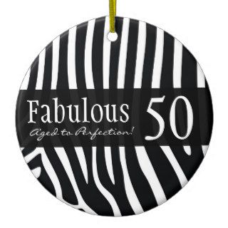 Personalized 50th Birthday Animal Print Ornament