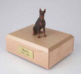 Red Doberman Dog Figurine Pet Cremation Urn   689   Outdoor Urns