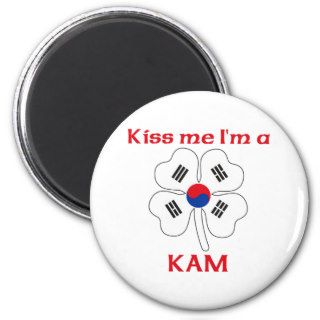 Personalized Korean Kiss Me I'm Kam Fridge Magnet