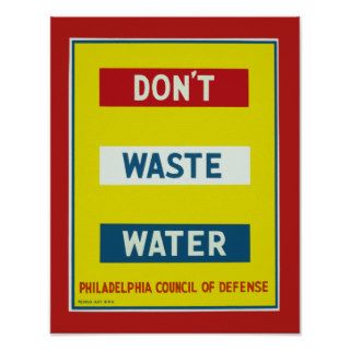 Don't Waste Water Poster