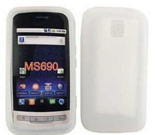 LG Optimus M MS690 Deluxe Silicone Skin, White Gel,Jelly, Case,Cover,SnapOn,Protector Cell Phones & Accessories