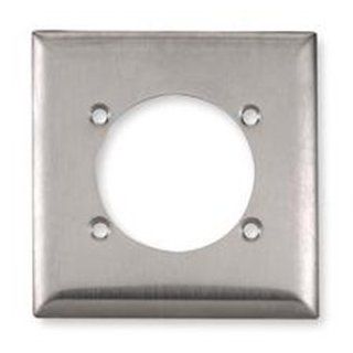 HUBBELL SS701 Wall Plate AC 2 Gang Straight Blade 30/50/60a 4w Stainless Steel