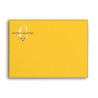 Yellow Monogram C Chandelier A7 Envelopes