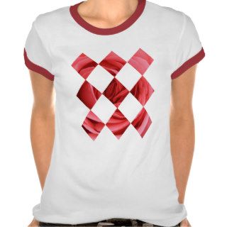 Diamond pattern, cut rose tee shirt