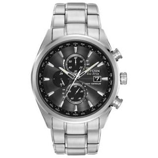 Mens Citizen Eco Drive™ World Chronograph A T Watch with Black Dial