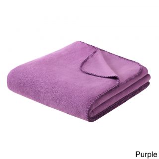 Id intelligent Designs Intelligent Design Solid Microfleece Blanket Purple Size Twin